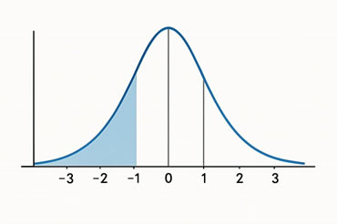 Representação gráfica de Z-score - calculadora de Z-score
