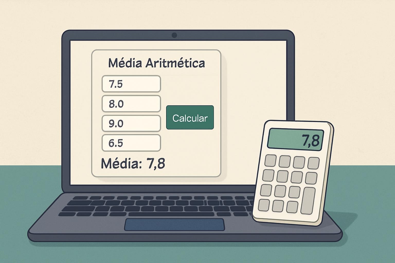 cálculo da média aritmética